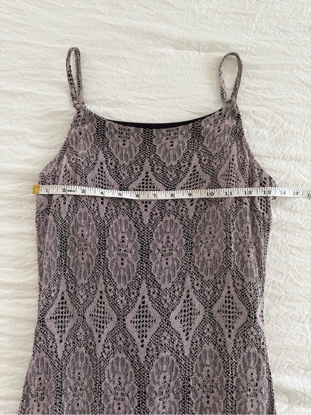 Vintage Fairweather Lavender Lace Fringe Midi Boho Sleeveless Festival Dress - Picture 9 of 10